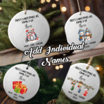 Personalized Family of 3 Christmas Ornaments – Custom First Christmas Keepsake (Double-Sided, Add Names)
