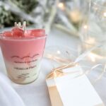 Iced Hearts Latte Candle: Hibiscus Palm Scented Soy Wax Candle