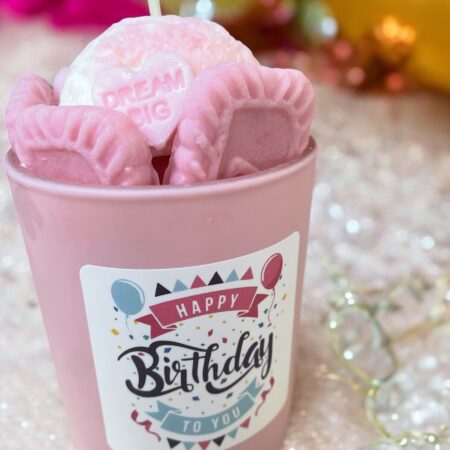 Birthday Candle: Lychee Blush Scented Soy Candle - 8 oz