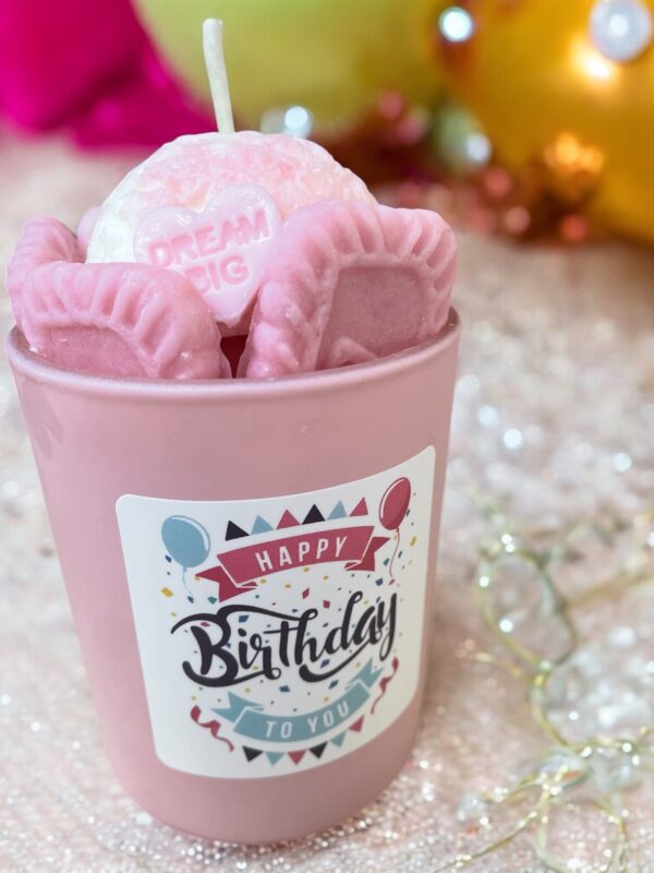 Birthday Candle: Lychee Blush Scented Soy Candle - 8 oz