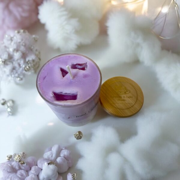 Iced Lavender Latte Candle: Handmade Soy Wax Candle