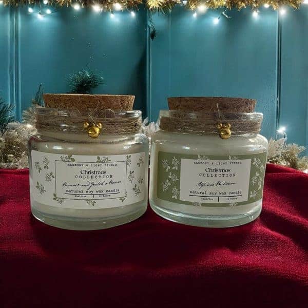 Christmas Candle Gift Set: Alpine Balsam & Gingerbread Scented Soy Wax