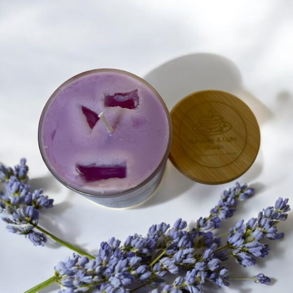 Iced Lavender Latte Candle: Handmade Soy Wax Candle