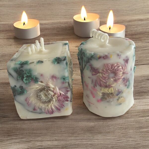 Botanical Pillar Candle Gift Set: Green Tea and Lemongrass Cocosoy Wax