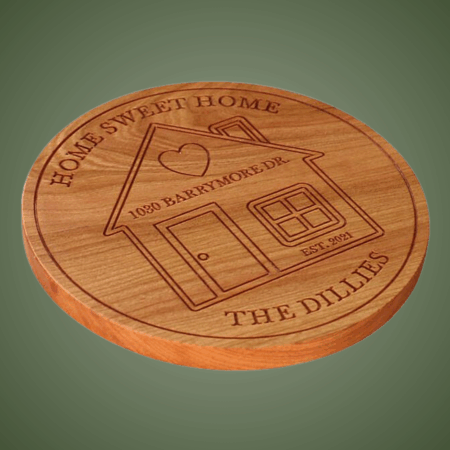 Personalized New Home Trivet: Carved Wood Trivet