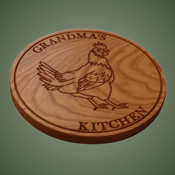 Carved Wood Trivet: Personalized Rooster Trivet