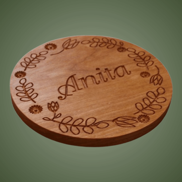 Carved Wood Trivet: Personalized Name Trivet