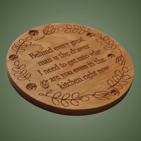 Personalized Quote Trivet: Carved Wood Trivet