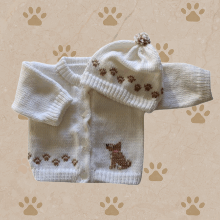 Terrier Dog Baby Sweater, Handmade Knitted Baby Sweater, Personalized Baby Sweater