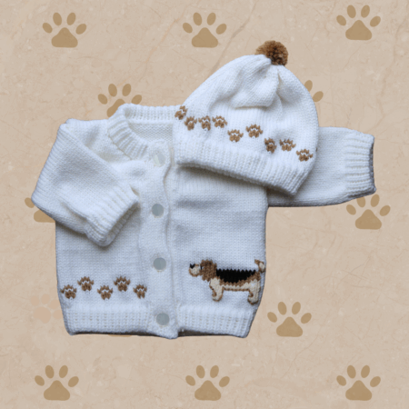 Beagle Baby Sweater, Handmade Knitted Baby Sweater, Personalized Baby Sweater