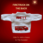 Firetruck Baby Sweater, Handmade Knitted Baby Sweater, Personalized Baby Sweater