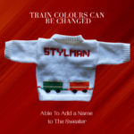 Train Baby Sweater, Handmade Knitted Baby Sweater, Personalized Baby Sweater
