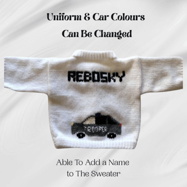 State Police Baby Sweater, Handmade Knitted Baby Sweater, Personalized Baby Sweater