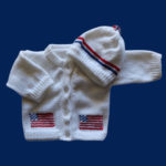 USA Baby Sweater, Handmade Knitted Baby Sweater, Personalized Baby Sweater