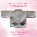 Flower Baby Sweater, Handmade Knitted Baby Sweater, Personalized Baby Sweater