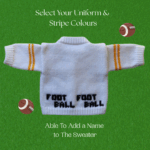Football Baby Sweater, Handmade Knitted Baby Sweater, Personalized Baby Sweater