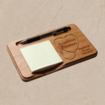 Carved Wooden Nurse Sticky Note Holder: Personalized Notepad & Pen Organizer