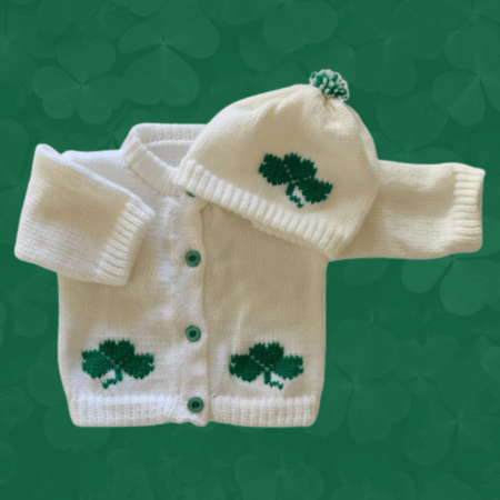 Irish Baby Sweater, Handmade Knitted Baby Sweater, Personalized Baby Sweater