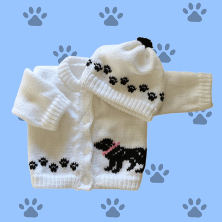 Black Lab Retreiver Baby Sweater, Handmade Knitted Baby Sweater, Personalized Baby Sweater (Copy)