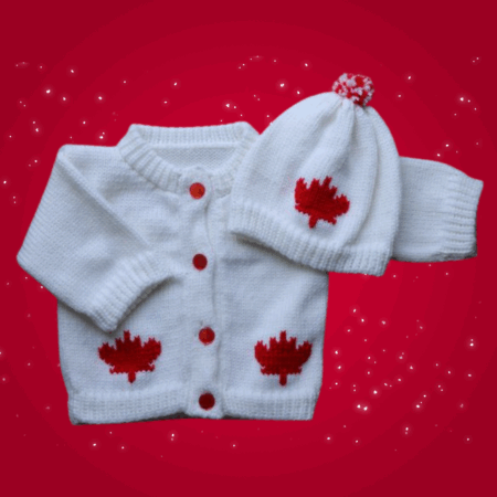 Canada Baby Sweater, Handmade Knitted Baby Sweater, Personalized Baby Sweater
