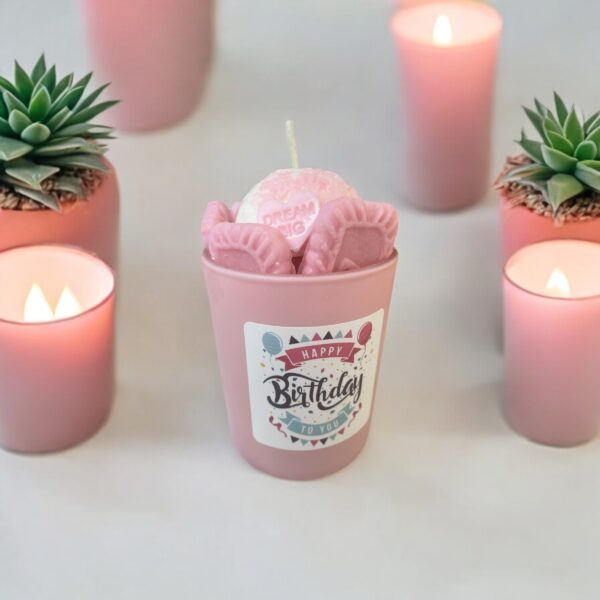 Birthday Candle: Lychee Blush Scented Soy Candle - 8 oz