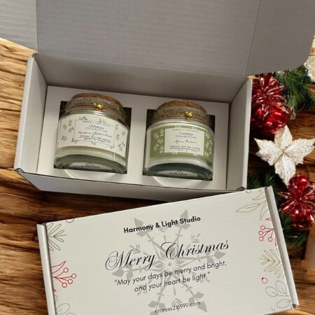 Christmas Candle Gift Set: Alpine Balsam & Gingerbread Scented Soy Wax
