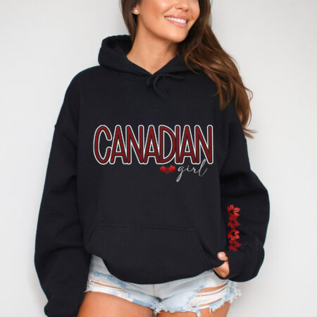 Canadian Girl Hoodie – Maple Leaf Sweatshirt | Proudly Canadian Apparel