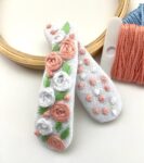Hand Embroidered Floral Linen Hair Clip – Handmade in Canada