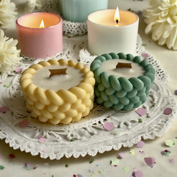 Elegant Soy Pillar Candle: Thank You Gift, Baby Shower Favor