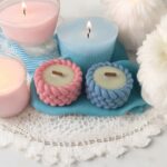 Elegant Soy Pillar Candle: Thank You Gift, Baby Shower Favor
