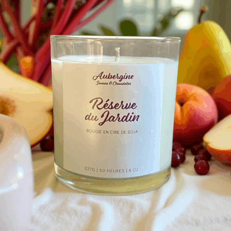 Cranberry Rhubarb Preserve Scented Candle / Bougie Réserve du Jardin, 227 g. - Free Shipping