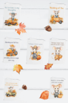 Fall Mouse Greeting Card Set – 5x7 Autumn Cards with Envelopes (Set of 7, Blank Inside)