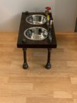 Unique steampunk style raised dog bowl feeder