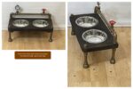 Steampunk Raised Dog Bowl Feeder: Industrial Style