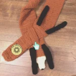 Handmade Crocheted Fox Scarf with Safety Eyes and Loop Closure - Trendy & Made to Order