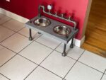 UNIQUE Steampunk style raised dog bowl feeder| cool Dog Feeder- Steampunk style - RAISED FEEDER
