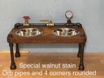 Unique steampunk style raised dog bowl feeder