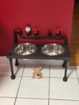 UNIQUE Steampunk style raised dog bowl feeder| cool Dog Feeder- Steampunk style - RAISED FEEDER