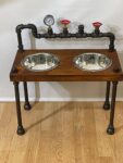 UNIQUE Steampunk style raised dog bowl feeder| cool Dog Feeder- Steampunk style - RAISED FEEDER