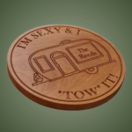 Personalized Trailer Trivet: Carved Wood Trivet