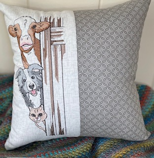 Peeking Farm Animal Pillow Cover