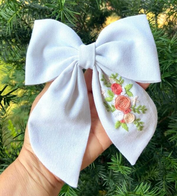 Oversized Hand Embroidered Bows