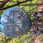 Vegvisir Glass & Ceramic Galdrastafur Viking Wind Chime