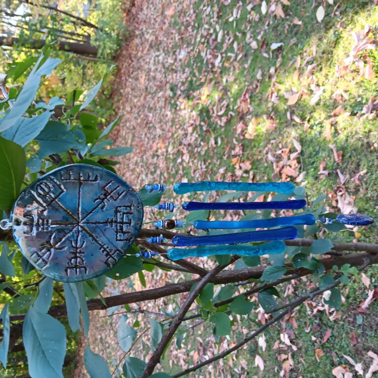 Vegvisir Glass & Ceramic Galdrastafur Viking Wind Chime .3