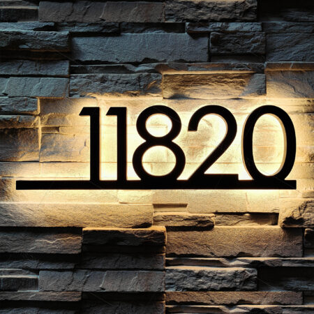 Backlit house numbers customizable LED light up address