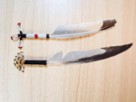 Indigenous Handcrafted Smudge Kit: Silver Sage Bundle, Beaded Feather Fan for Spiritual Cleansing