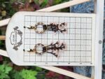 Blush Bloom Beaded Fringe Earrings – Handmade Floral Dangle with Wood Accent Hoops