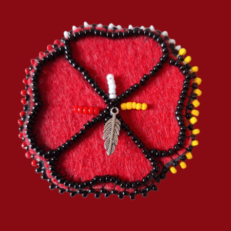 Beaded Poppy Pin: Support Indigenous Youth Scholarships!