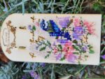 Bluebird and Floral Garden Beaded Fringe Earrings – Handmade Nature-Inspired Boho Jewelry