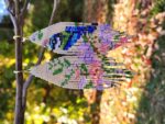 Bluebird and Floral Garden Beaded Fringe Earrings – Handmade Nature-Inspired Boho Jewelry